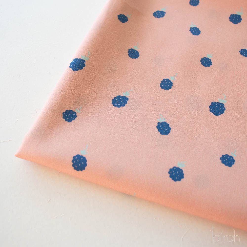 Birch Fabrics: Organic Cotton Blackberries Poplin-by the half yard