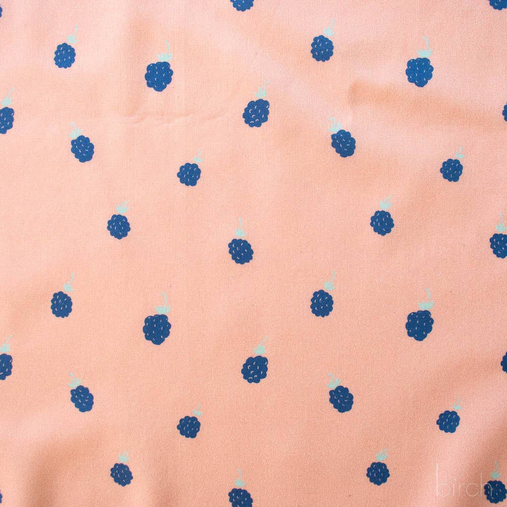 Birch Fabrics: Organic Cotton Blackberries Poplin-by the half yard