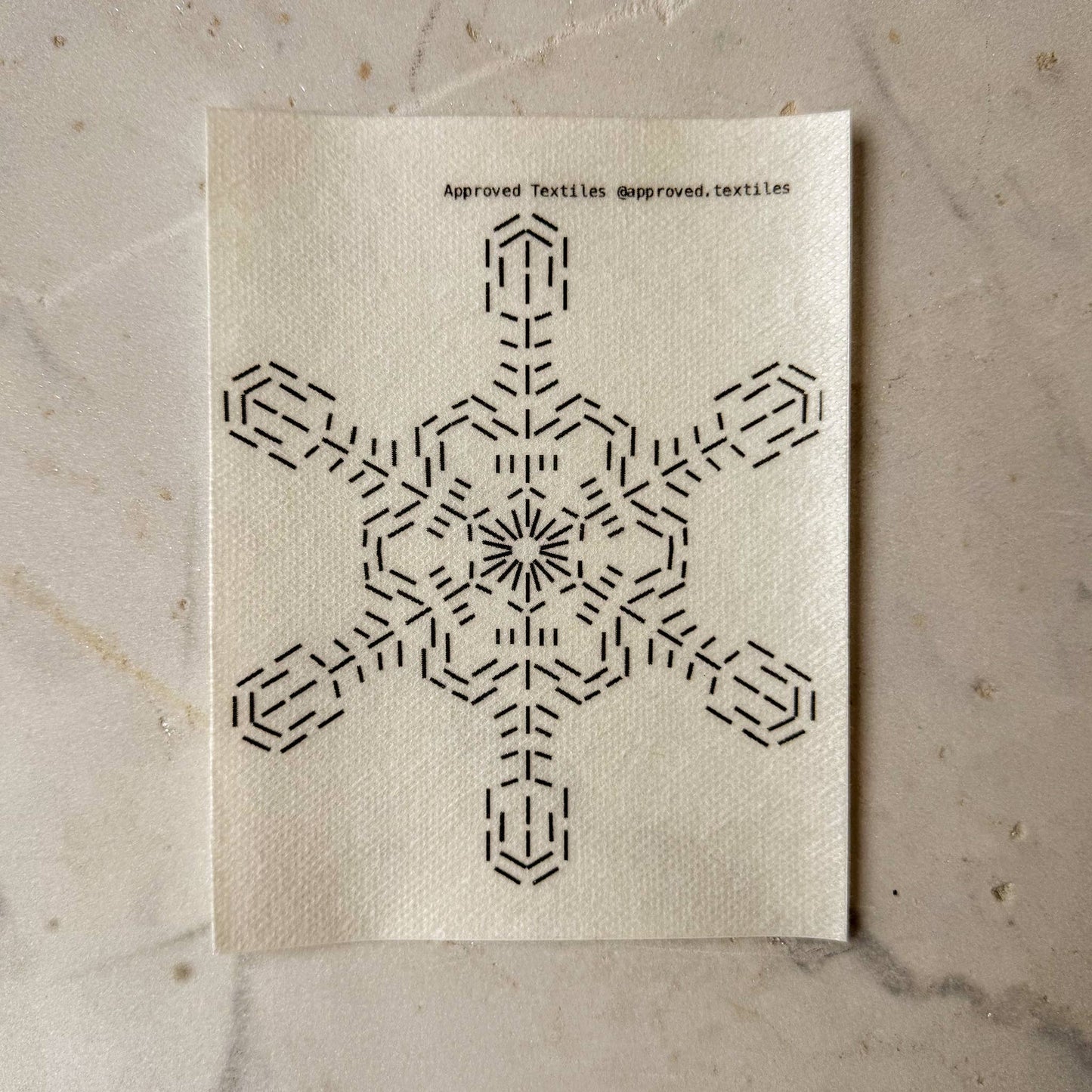 Sashiko and Mending Supplies: Snow Crystals Mending + Embellishment Wash Away Transfers ( 4 looks) -1 pack