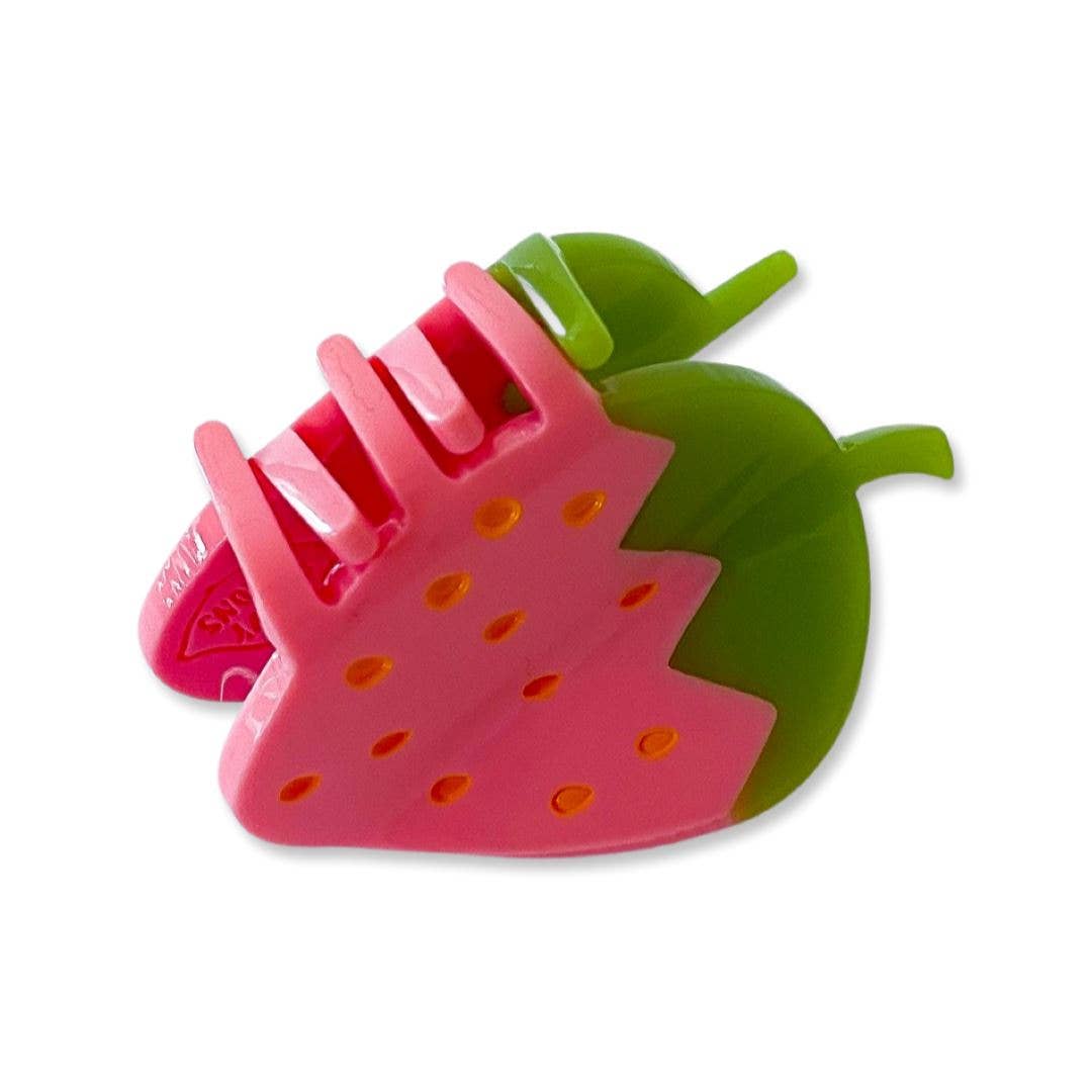 Hair Accessories: Jenny Lemons: Mini Pink Strawberry Hair Claw Clip 1.5" inch-1 Hair Clip