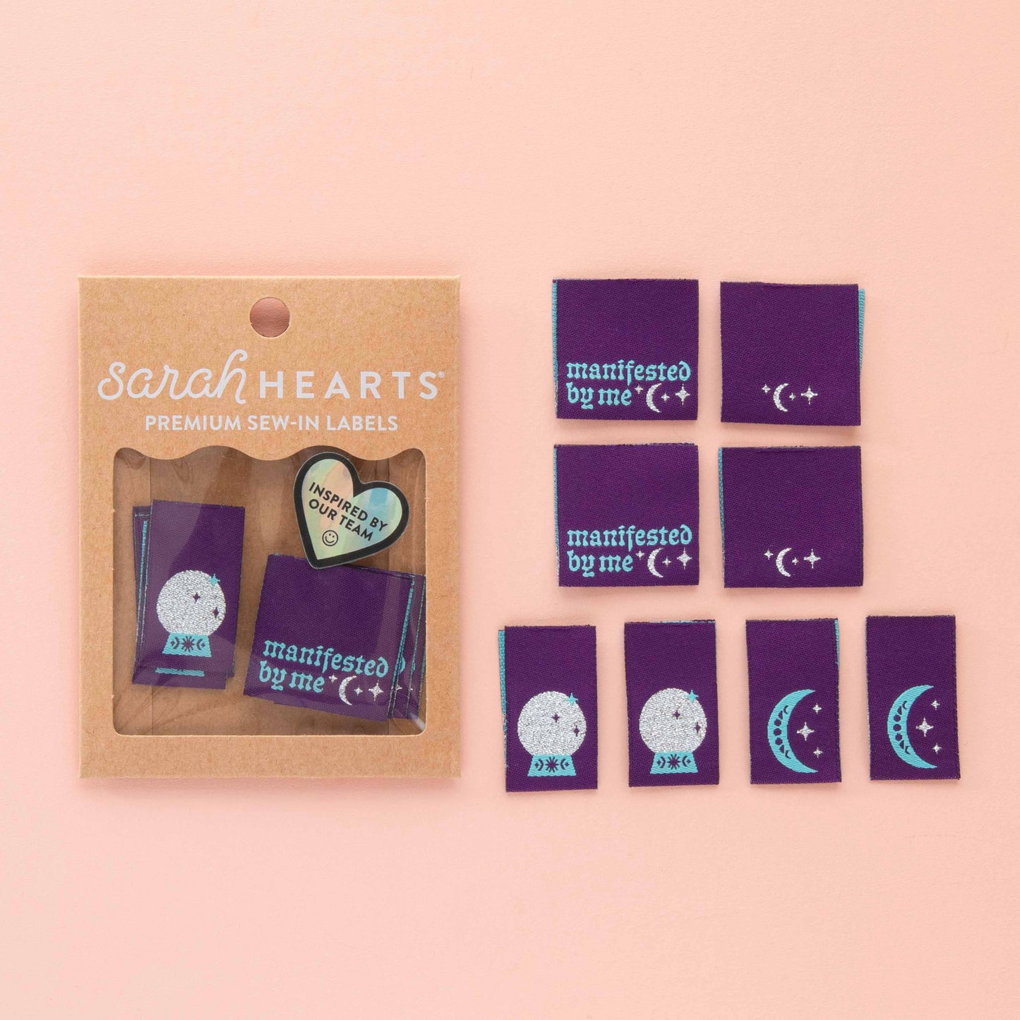 Sarah Hearts Manifested by Me Multipack Woven Sewing Labels- 1 pack