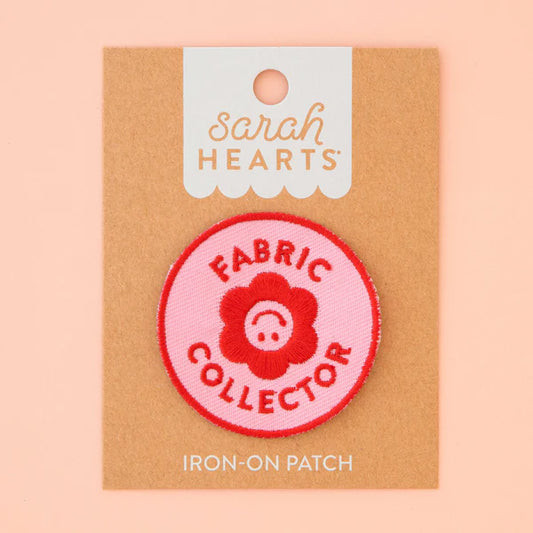 Notion: Sarah Hearts Woven Iron- On Fabric Collector Patch- 1 pack