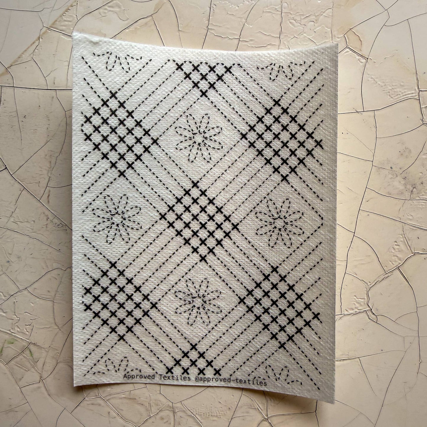 Sashiko and Visible Mending Supplies: Daisies Stick and Stitch  Embellishment Transfer( 3 looks) -1 pack