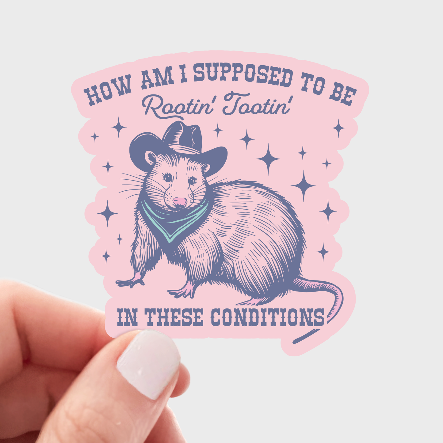 Stickers and Stationery: How Am I Supposed to Be Rootin' Tootin' Possum Sticker