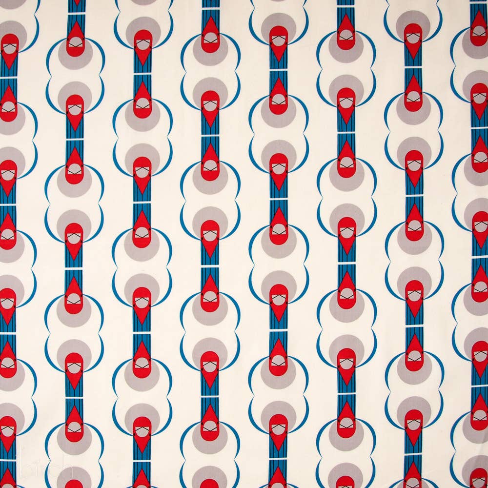 Organic Premium Cotton Red Crested Cardinal Shirting Poplin 115gsm Charley Harper by Birch Fabrics- by the half yard