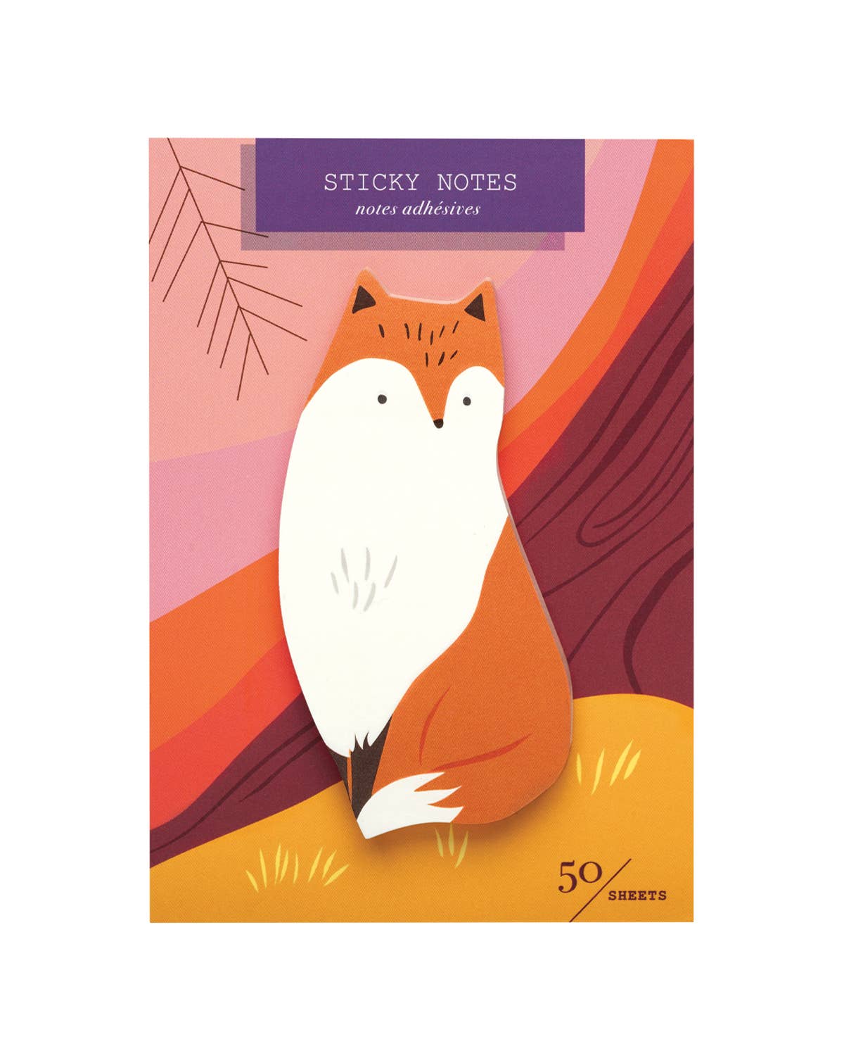 Stationary: Fox Die Cut Sticky Notes-1 pack