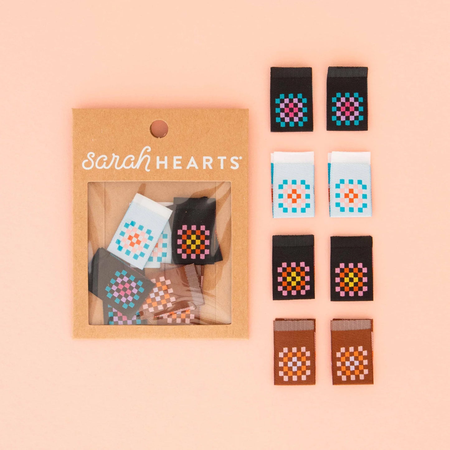 Notion: Sarah Hearts Woven Labels Granny Square Multipack Woven Labels  - 1 pack