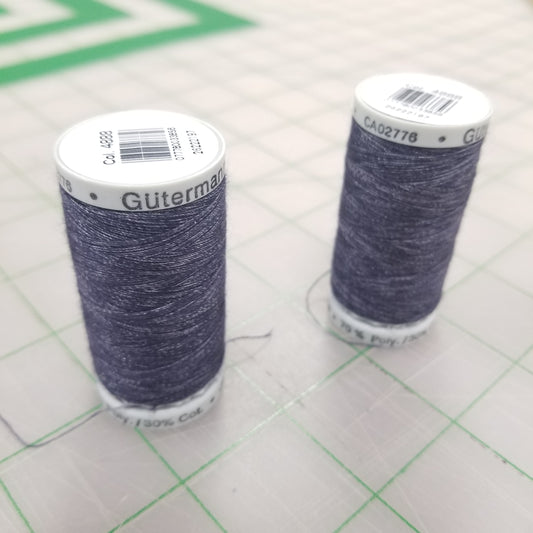 Notion: Gutermann Jeans Thread 4888 Indigo Poly/Cotton  220 Yards- 1 Spool