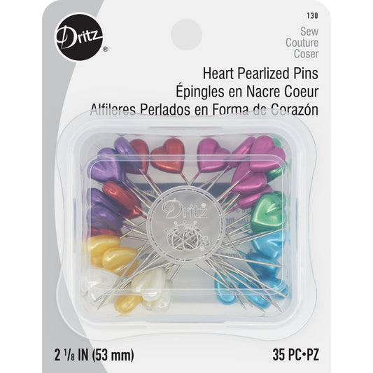 Web Only Notions: Dritz DRI130 Heart Pearlized Pins- 1 pack