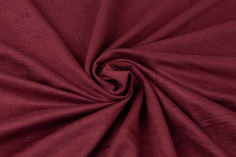 Fashion Premium Nylon Rayon Spandex Ponte De Roma Knit Solid Burgundy- Sold by the Yard