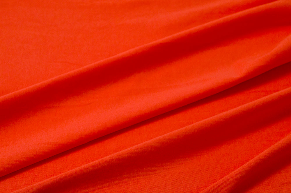 LA FINCH Cotton Spandex Solid Orange Jersey 10 oz Knit-Sold by the yard