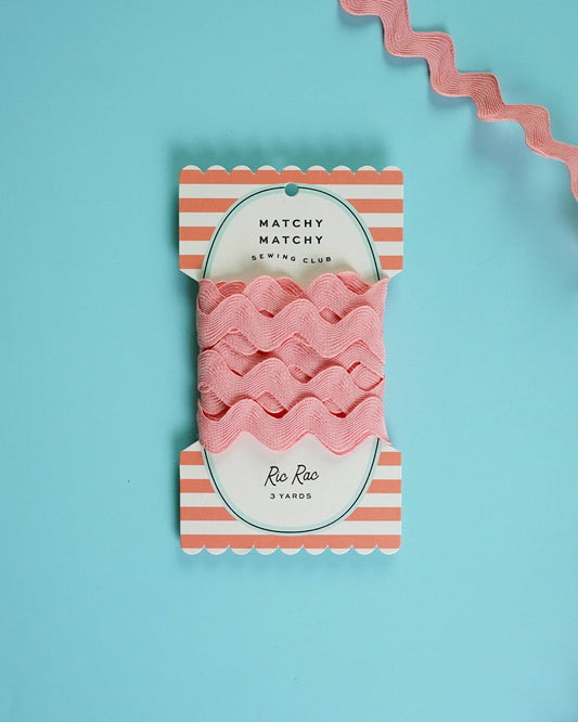 Notions: Matchy Matchy Sewing Club Pink Taffy Big Ric Rac 1"inch Wave: 3 yards