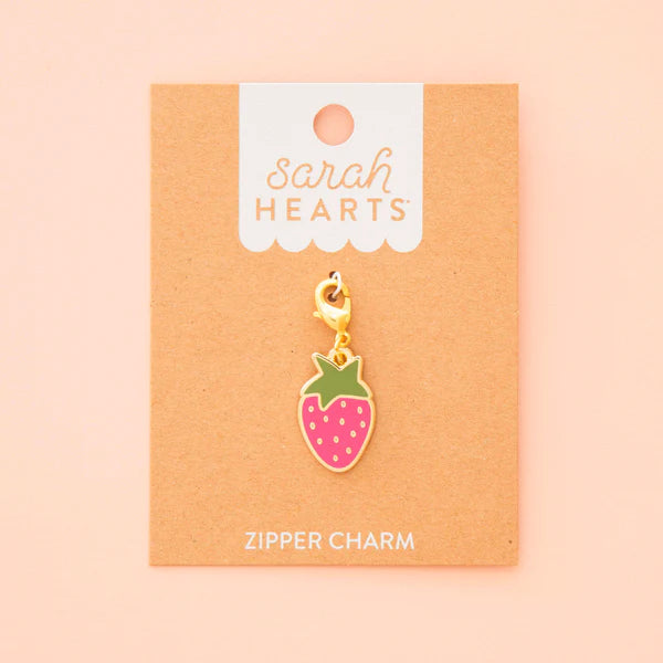 Notion: Sarah Hearts Strawberry  Zipper Charm ( 3.7"x 1.8")- 1 charm pack