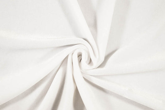 End of Bolt: 2 yards of White Fashion Stretch Velvet Knit -Remnant
