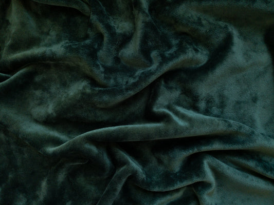 Premium Plush Velour Deluxe Forest Green 7.7oz Cozy Knit- by the yard