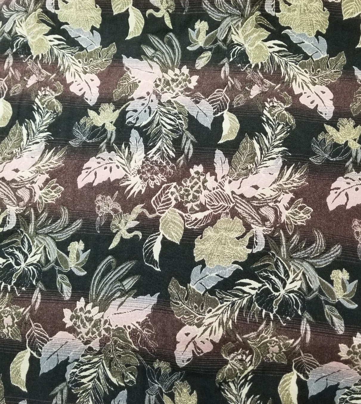Designer Deadstock Dolce Ombre Pink & Yellow Floral Jacquard Woven- Sold by the yard