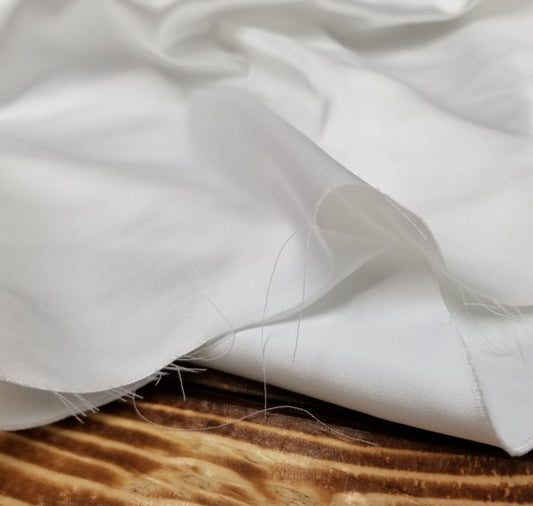 OEKO-TEX Certified Special Occasion Miyuki Satin Stretch White Woven- Sold by the yard