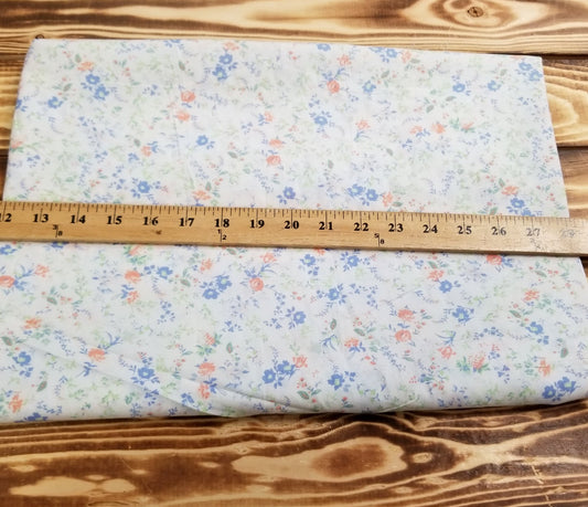 End of BOlt: 2.5 yards of Designer Deadstock Ivory Floral Cotton Shirting Poplin -remnant