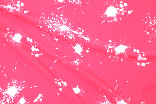 End of Bolt: 2-1/4th yards of Double Brushed Paint Splatter Print Knit-Remnant