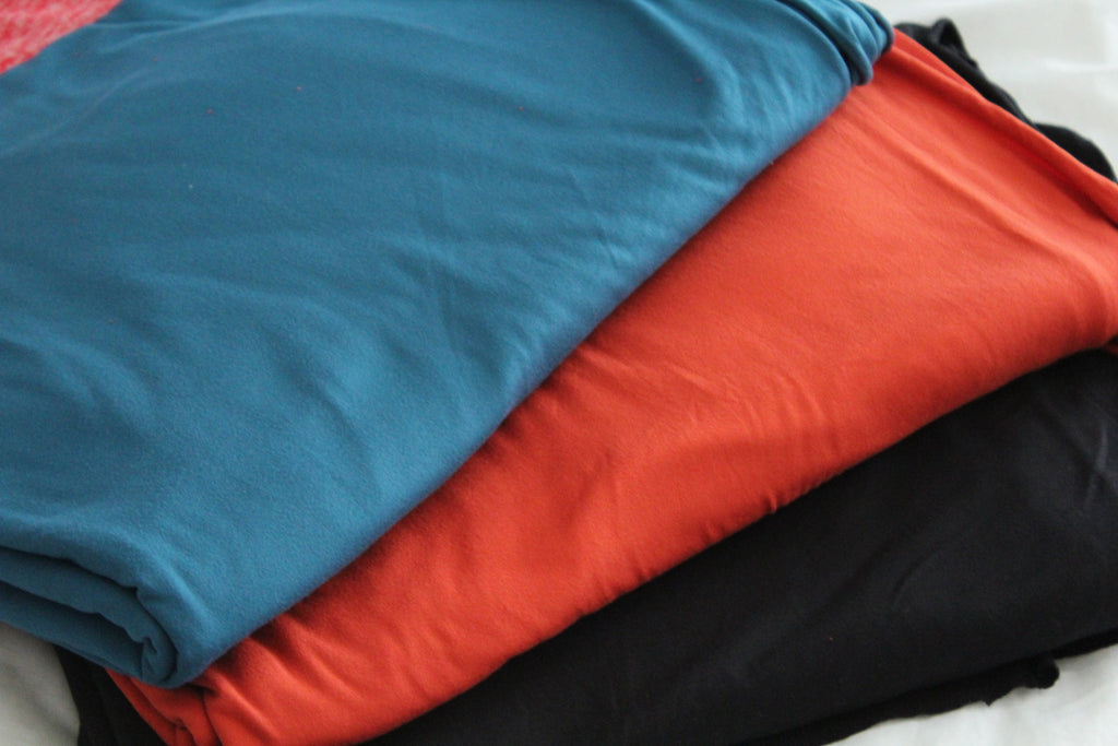 Double Brushed Poly Spandex Black Knit Solid 180GSM- Sold By the yard