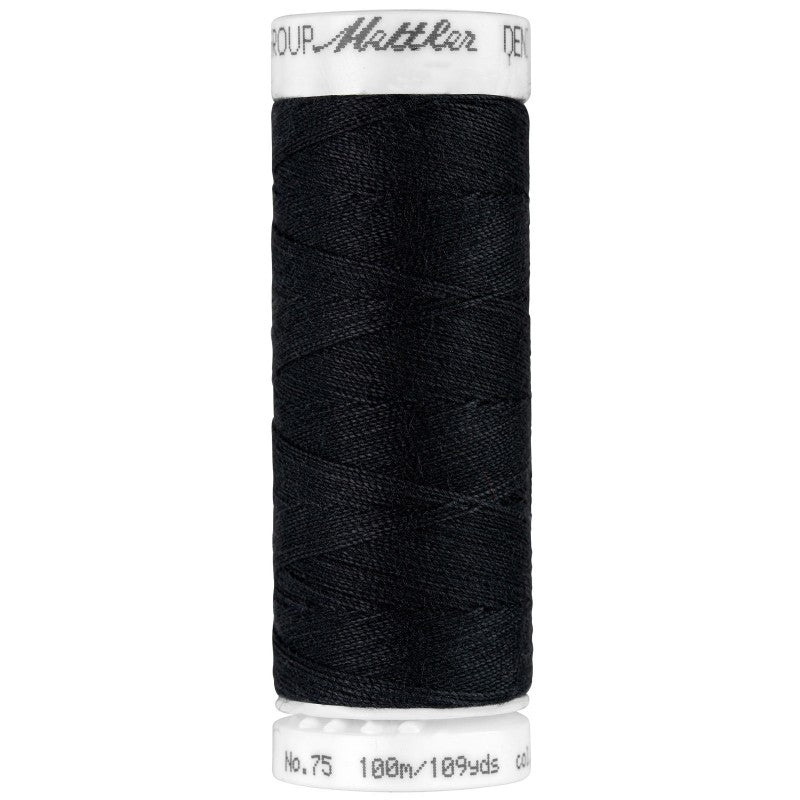 Notion: Mettler Denim Doc Thread #4000 Black Cotton Covered Polyester 40wt-109 yards- Sold by the Spool