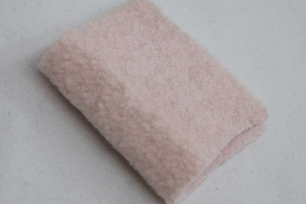 Designer Deadstock Wool Blend Teddy French Terry Knit Light Pink- Sold by the yard