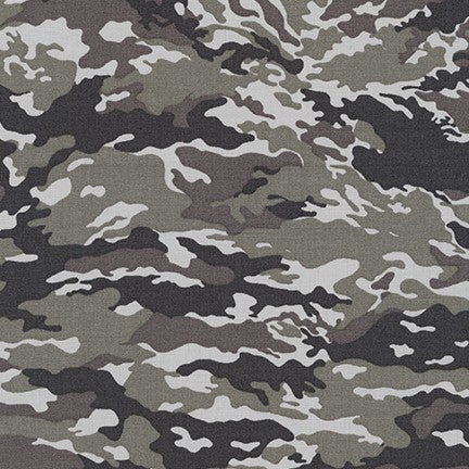 end of bolt: 2 yards of Sevenberry Grey Camouflage 100% Cotton Woven 3.24 oz- remnant