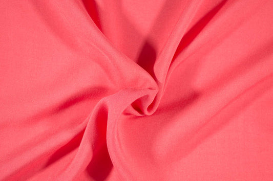 Fashion Coral Rayon Challis Solid Woven-Sold by the yard