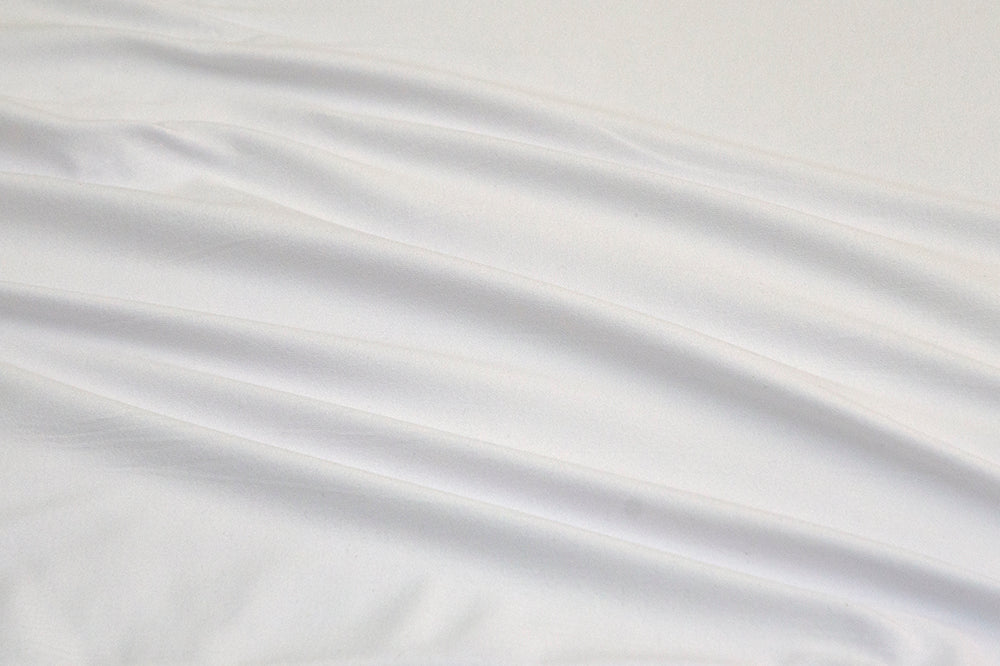 Double Brushed Poly Spandex White Knit Solid 180GSM- Sold By the yard