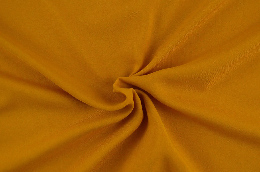 Fashion Mustard Rayon Challis Solid Woven-Sold by the yard