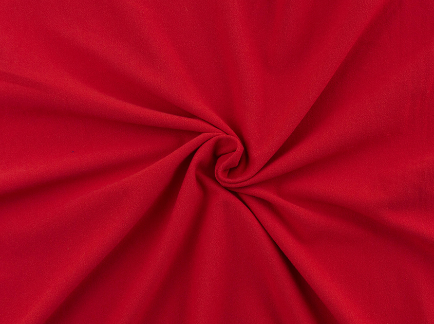 End of BOlt: 2 yards of Double Brushed Poly Spandex Apple Red Knit Solid 180GSM- remnant