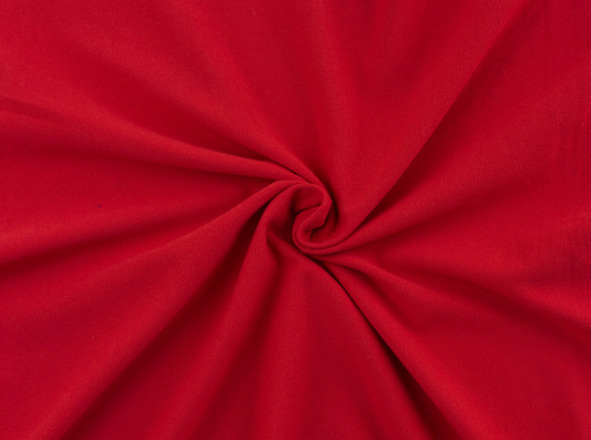 End of BOlt: 2 yards of Double Brushed Poly Spandex Apple Red Knit Solid 180GSM- remnant