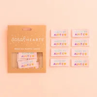 Notions: Sarah Hearts Woven Labels "MADE BY AUNTIE"- 1 Pack