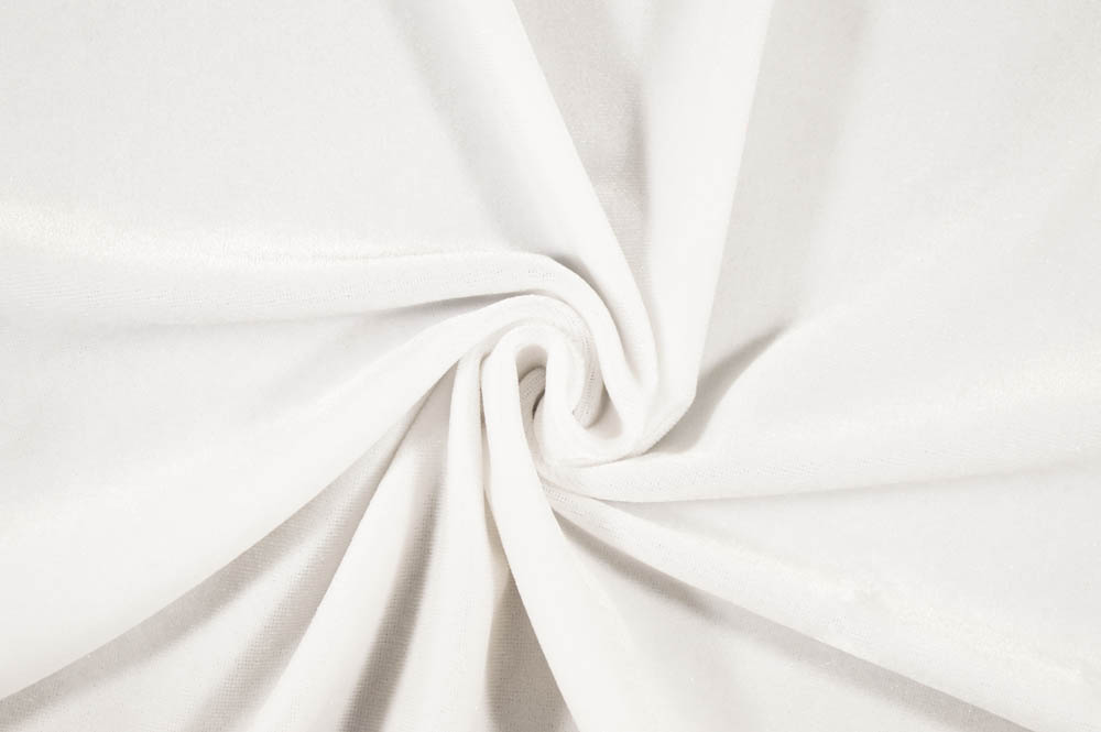 White Fashion Stretch Velvet Knit -Sold by the Yard