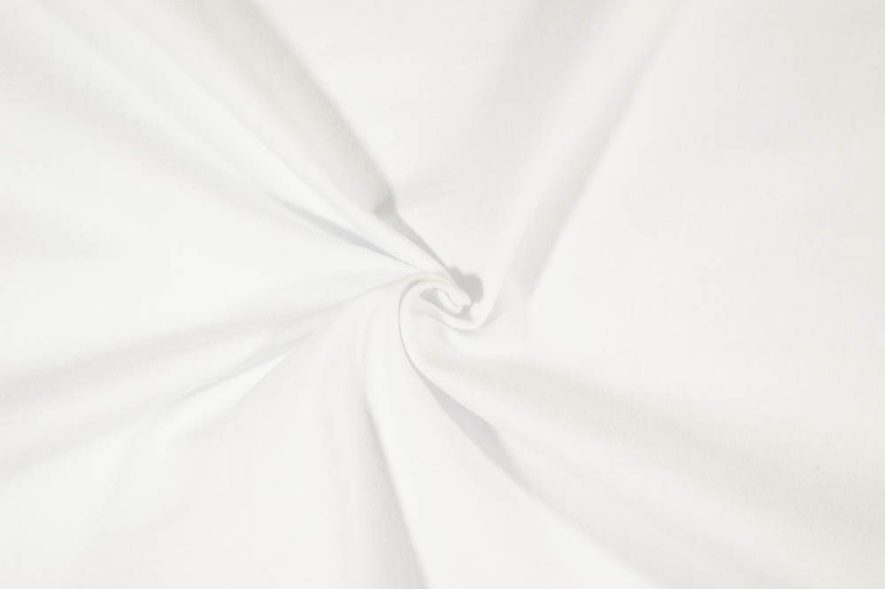 LA FINCH Cotton Spandex Solid White Jersey 10 oz Knit-Sold by the yard
